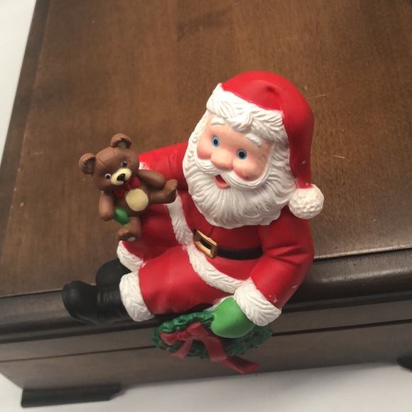 Vtg Christmas Santa Claus Shelf Sitter Hard Plastic 6" - Picture 4 of 6